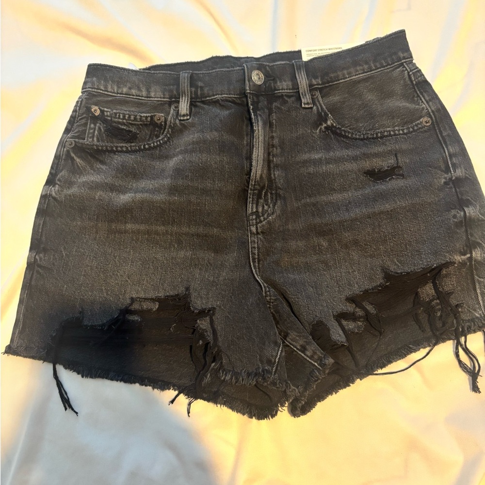 American Eagle Outfitters Black Distressed Jean Shorts